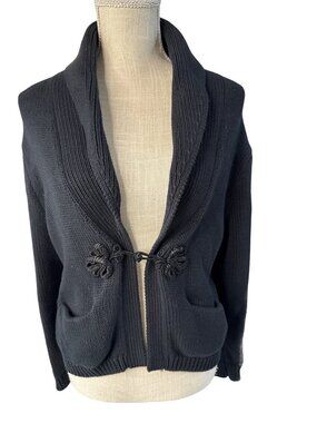 Ralph Lauren Denim & Supply Womens Black Cable Knit Cardigan Sweater Size L